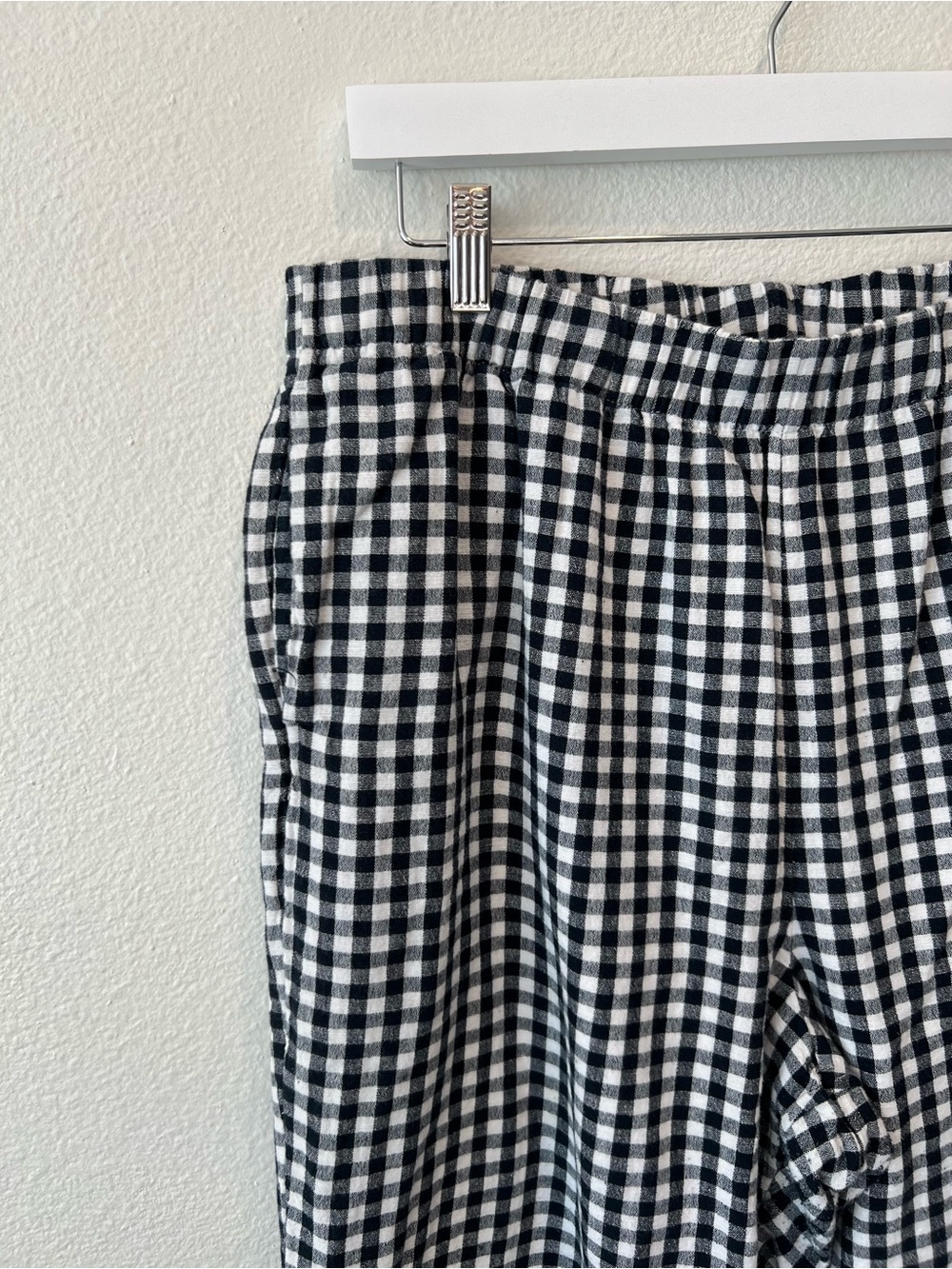 American Eagle lined gingham pants - black and white